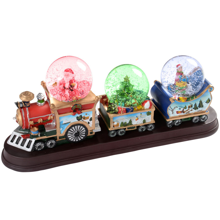 The Seasonal Aisle Christmas Train With 3-Musical Animated Snow Globe ...